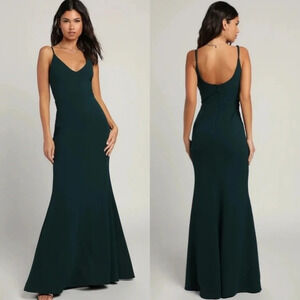 Lulus Infinite Glory Forest Green Maxi Dress S Wedding Party Guest Bridesmaid